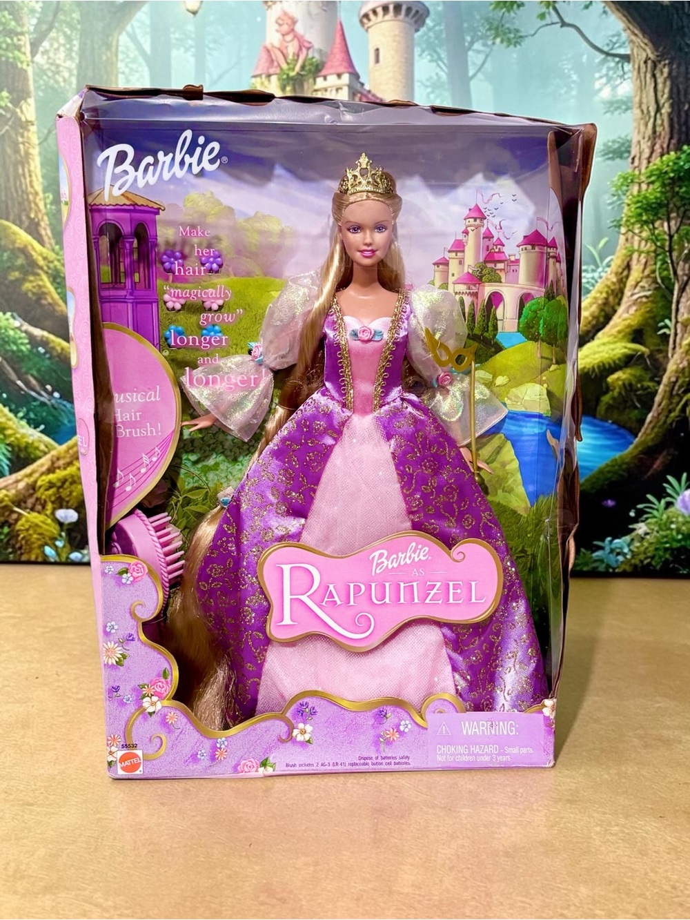 Vintage 2001 Mattel Doll “Barbie as Rapunzel” #55532 Musical Hair Brush New